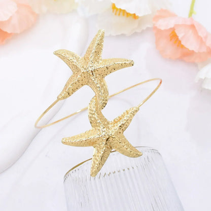 New Fashion Golden Alloy 2 Starfish Arm Bracelet for Women  Summer Beach \Dance Party Cuff Bracelets Jewlery Accessories Gifts