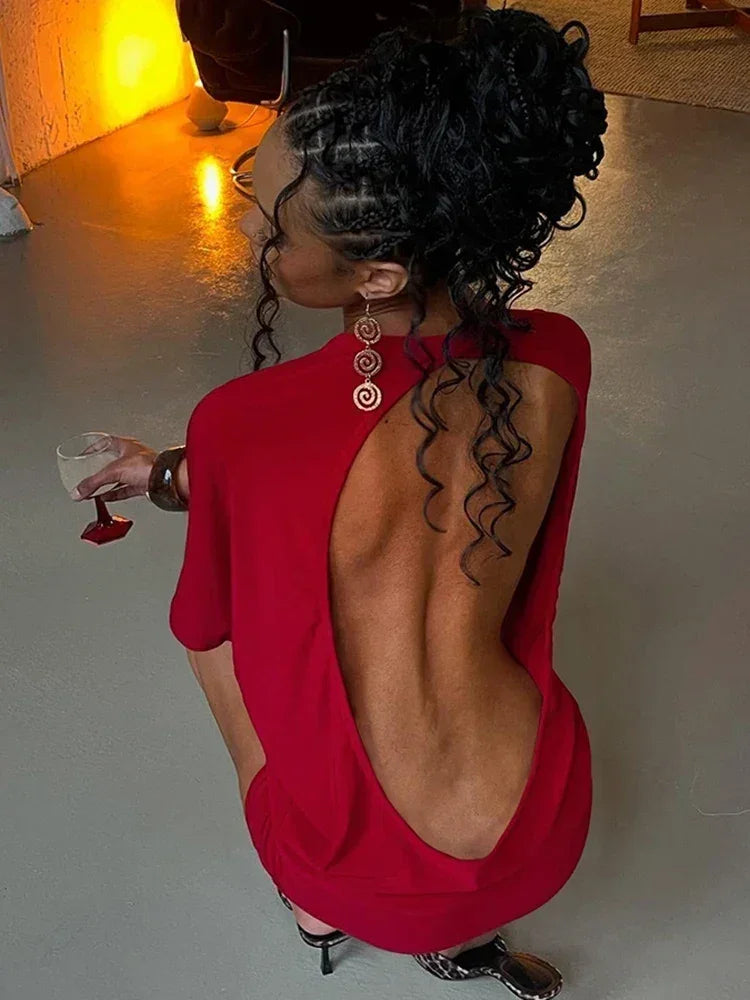 性感露背迷你連身裙