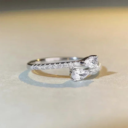 2025年新閃亮鋯石戒指訂婚儀式女士配件婚禮時尚珠寶簡約批發