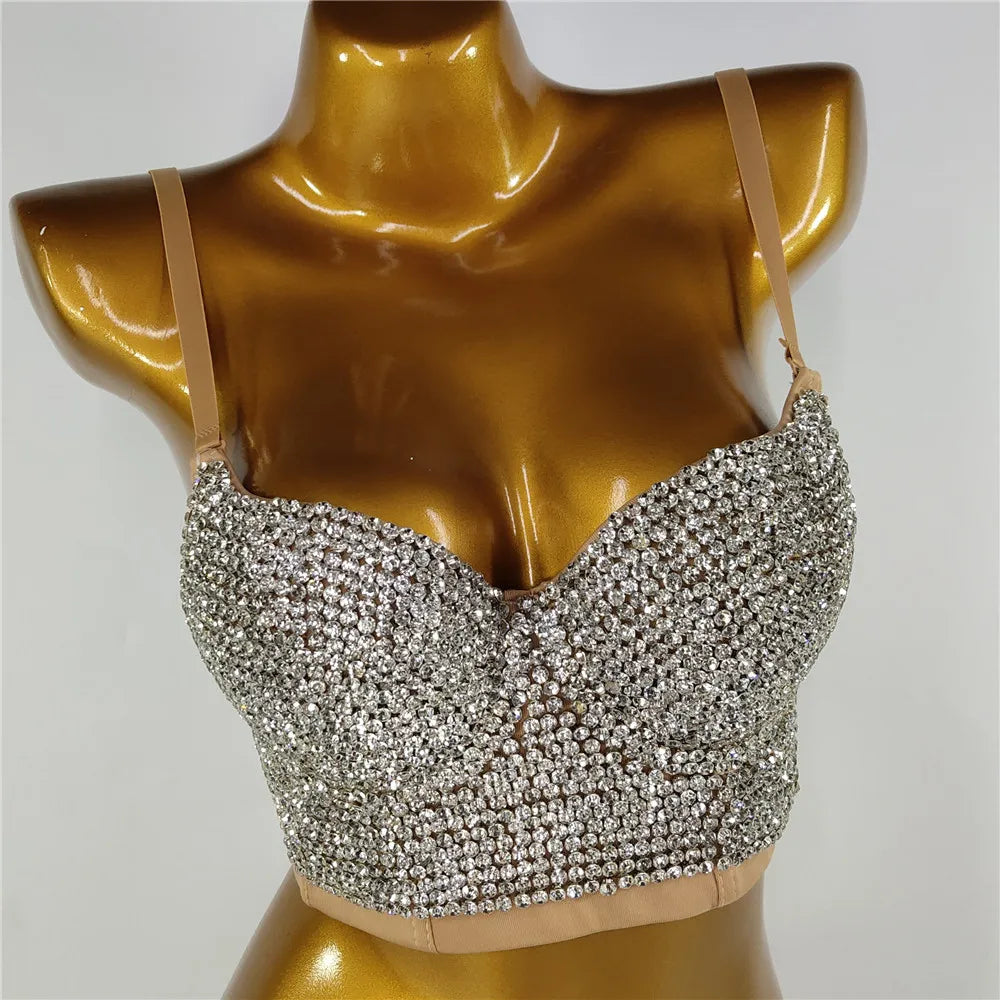Embellished Halter Bra Crop Top