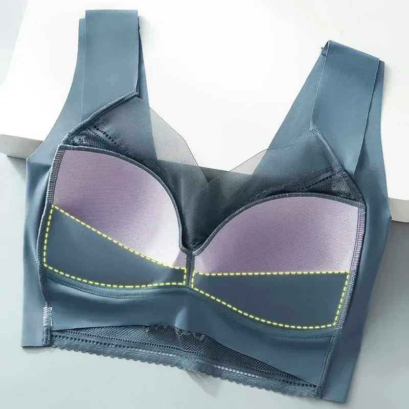 FallSweet 3PCS Lace Seamless Bra for Women Push Up Bra Ice Silk Bras No Steel Ring Bralette Brassiere Female Lingerie Underwear