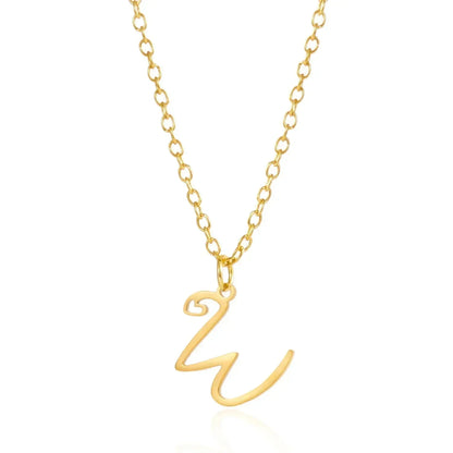 Collar de acero inoxidable con colgante de corazón y 26 letras iniciales para mujer, color dorado, con alfabeto de la A a la Z, regalo de cumpleaños