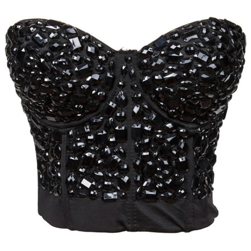 Hand Sewn Beaded Suspender Bra Top