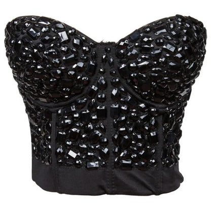 Hand Sewn Beaded Suspender Bra Top