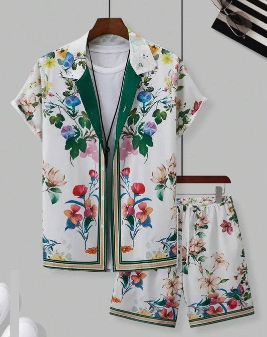 夏威夷度假風格男士沙灘短褲套裝