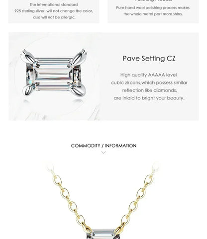 Collar con colgante de circonita AAA de plata esterlina 925 auténtica de Modian para mujer, collares de plata para mujer, joyería fina.