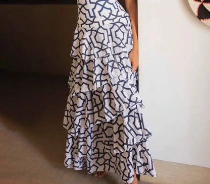 幾何圖案連身泳衣