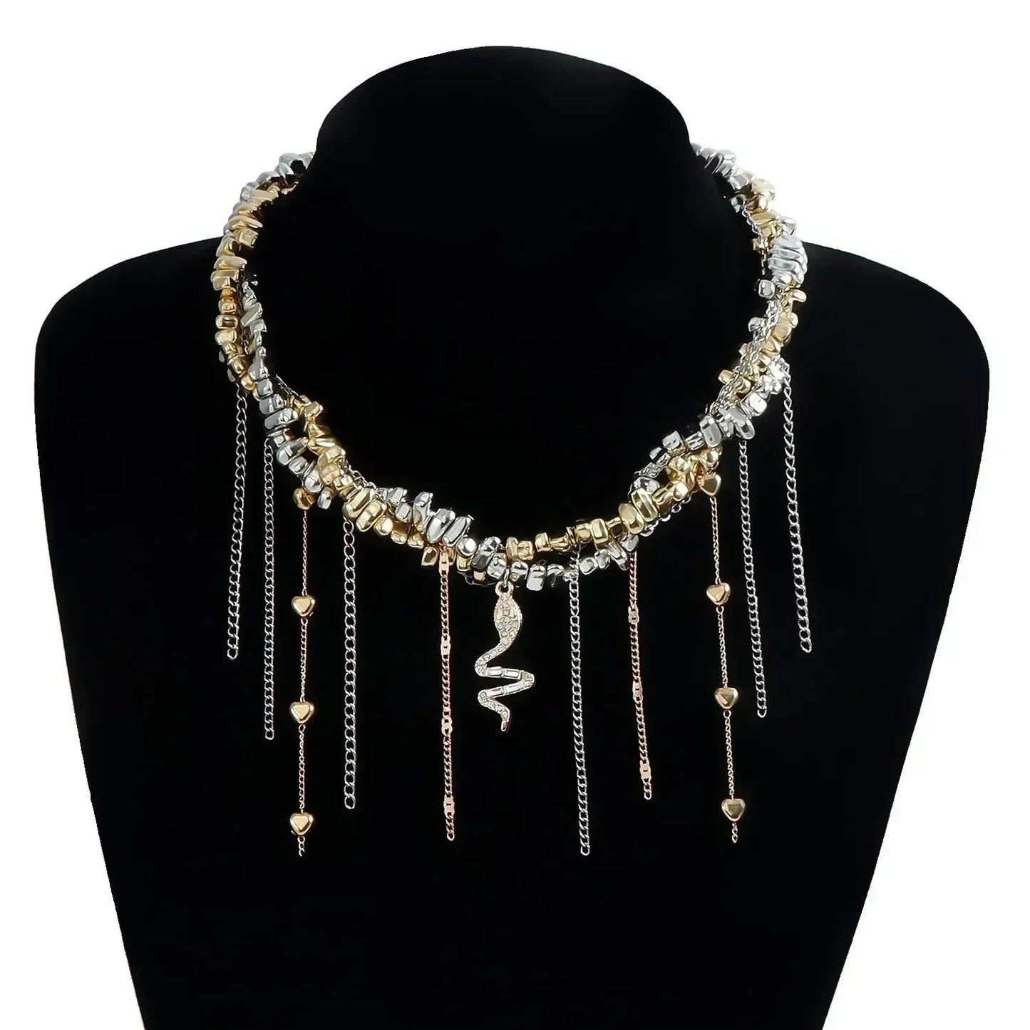 Collar de cuentas de corazón de moda para mujer, estilo bohemio, elegante, con cadena de cristal irregular, gargantilla Y2K, exquisito regalo de fiesta, accesorios de joyería