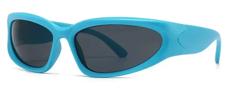 獨特的Y2K設計師奢華太陽眼鏡，女士長方形大框太陽眼鏡，男士戶外防紫外線經典2000S黑色款