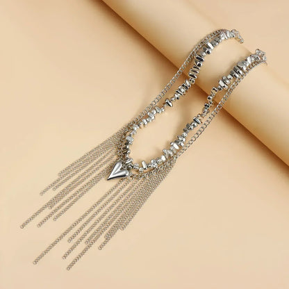 Collar de cuentas de corazón de moda para mujer, estilo bohemio, elegante, con cadena de cristal irregular, gargantilla Y2K, exquisito regalo de fiesta, accesorios de joyería