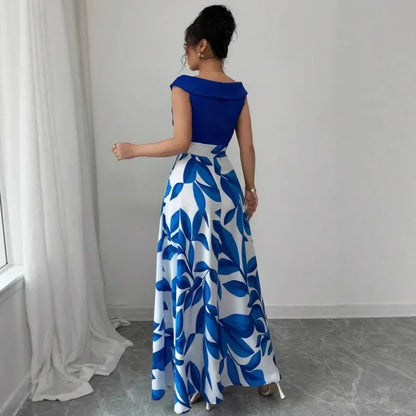 優雅女士短袖連身裙