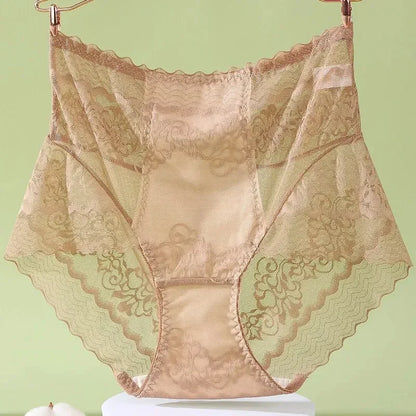 XL-3XL 大尺碼女士蕾絲內褲夏季透明鏤空三角褲女性性感內衣透氣內褲新款