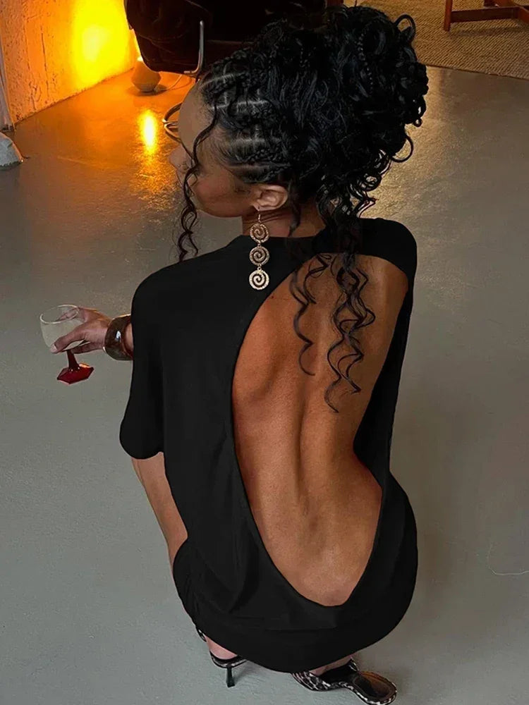 性感露背迷你連身裙