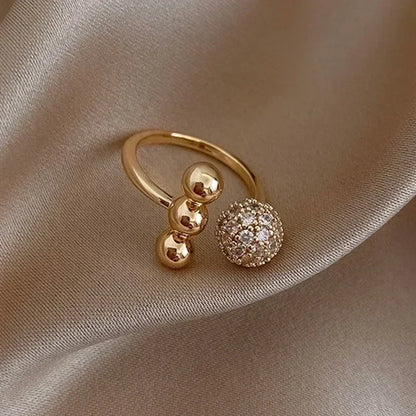Anillo de apertura de hoja chapado en oro de lujo ligero, exquisito anillo geométrico de circón tipo colmena para el dedo índice, joyería de tendencia para bodas y fiestas, regalo