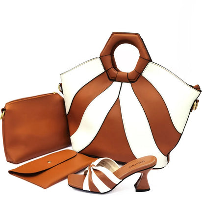 Conjunto de bolso y zapatos de último diseño italiano.