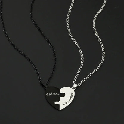 Collar con colgante de rompecabezas de corazón de amor para padre, madre, hijo e hija, joyería de acero inoxidable para mujer, regalo para el Día de la Madre