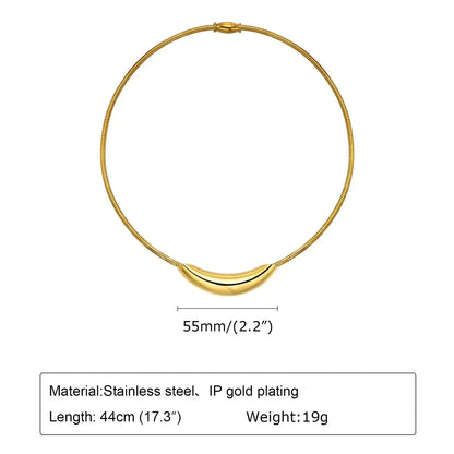 Gargantilla de cuello abierto para mujer, collar ajustable, joyería sencilla de acero inoxidable.