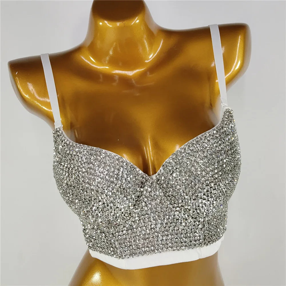 Embellished Halter Bra Crop Top