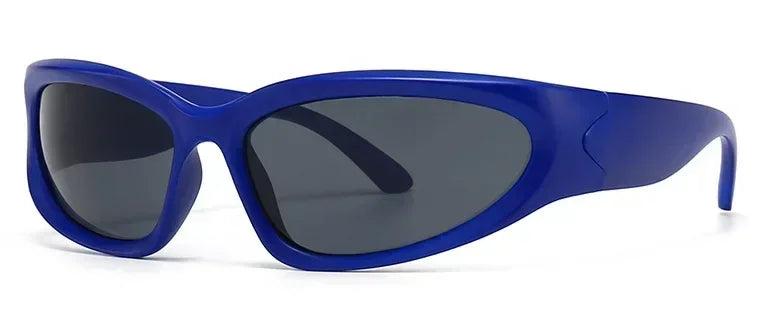 獨特的Y2K設計師奢華太陽眼鏡，女士長方形大框太陽眼鏡，男士戶外防紫外線經典2000S黑色款