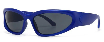 獨特的Y2K設計師奢華太陽眼鏡，女士長方形大框太陽眼鏡，男士戶外防紫外線經典2000S黑色款