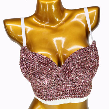 Embellished Halter Bra Crop Top
