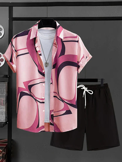 Ropa de resort de lujo para hombre, estilo de manga corta