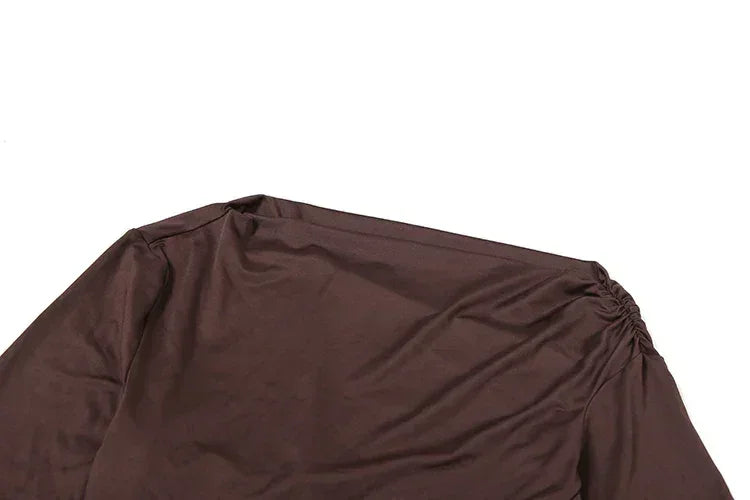 Whatiwear Hollow Waistless Dress Women Skew Collar Off Shoulder