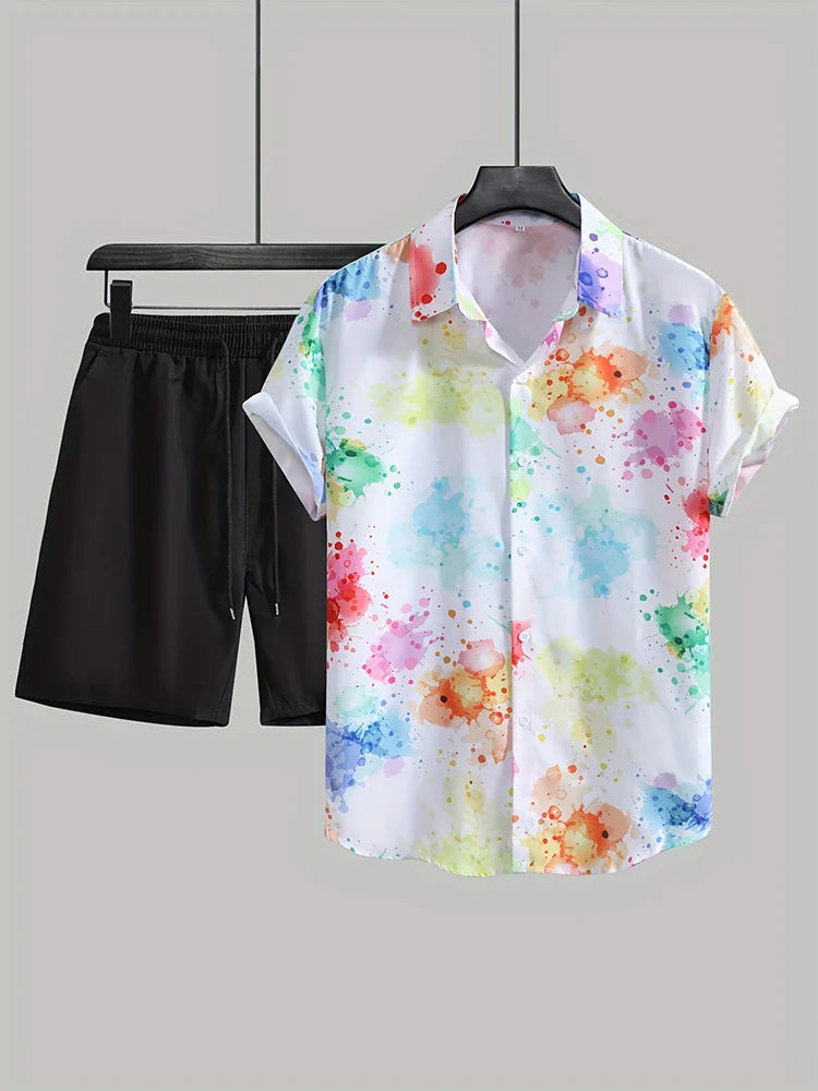 Ropa de resort de lujo para hombre, estilo de manga corta