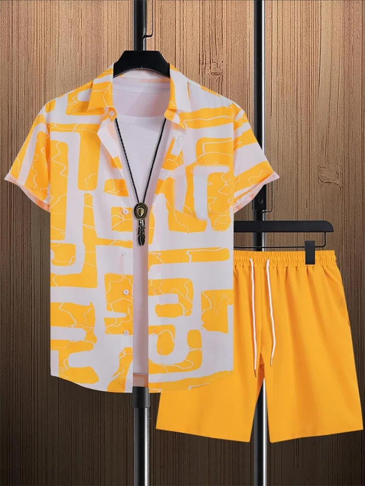 Ropa de resort de lujo para hombre, estilo de manga corta