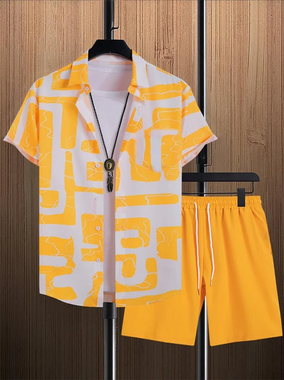 Ropa de resort de lujo para hombre, estilo de manga corta