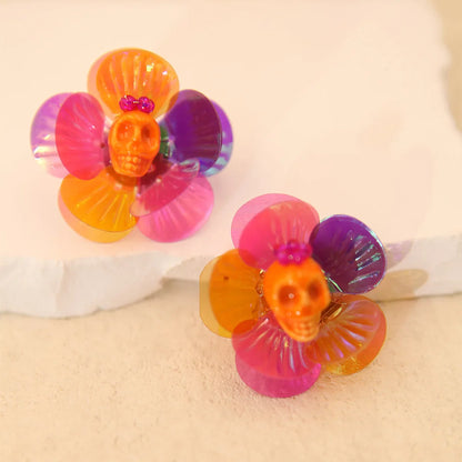 Pendientes de concha grande, coloridos y brillantes