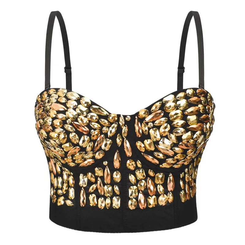Hand Sewn Beaded Suspender Bra Top
