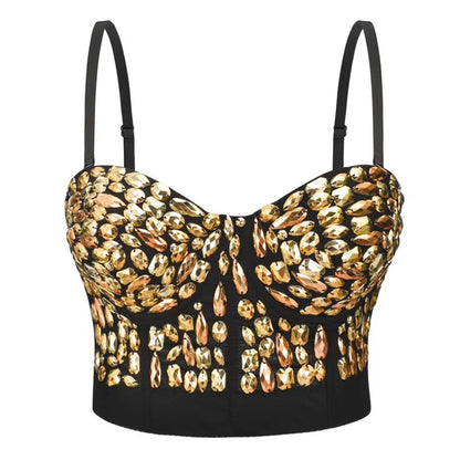 Hand Sewn Beaded Suspender Bra Top