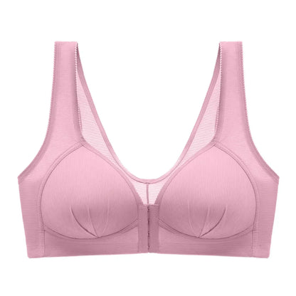 WTEMPO 大尺寸薄款無鋼圈前扣棉質文胸，聚攏舒適內衣，柔軟系列