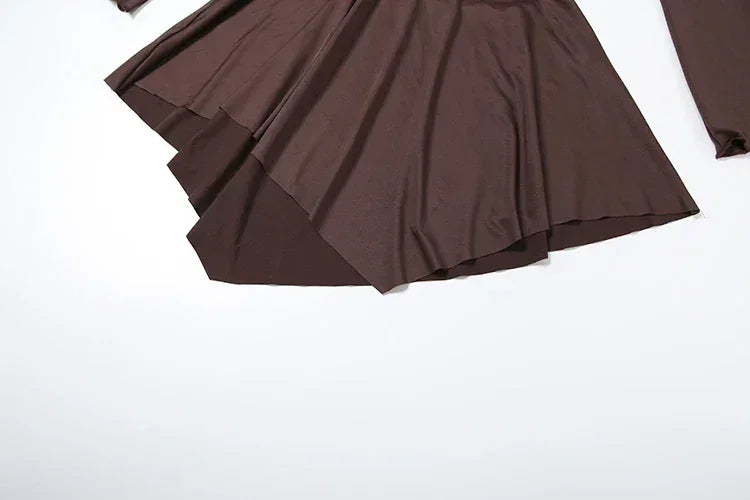 Whatiwear Hollow Waistless Dress Women Skew Collar Off Shoulder