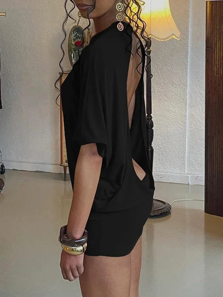 性感露背迷你連身裙