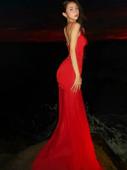 Vestido maxi sexy con escote bajo y hombros descubiertos para mujer, con estampado de gatitos raros