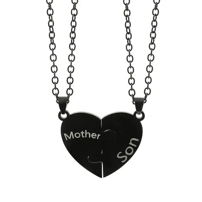 Collar con colgante de rompecabezas de corazón de amor para padre, madre, hijo e hija, joyería de acero inoxidable para mujer, regalo para el Día de la Madre