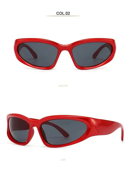 獨特的Y2K設計師奢華太陽眼鏡，女士長方形大框太陽眼鏡，男士戶外防紫外線經典2000S黑色款