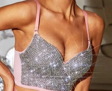 Embellished Halter Bra Crop Top