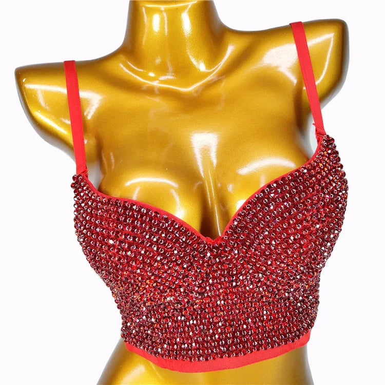 Embellished Halter Bra Crop Top