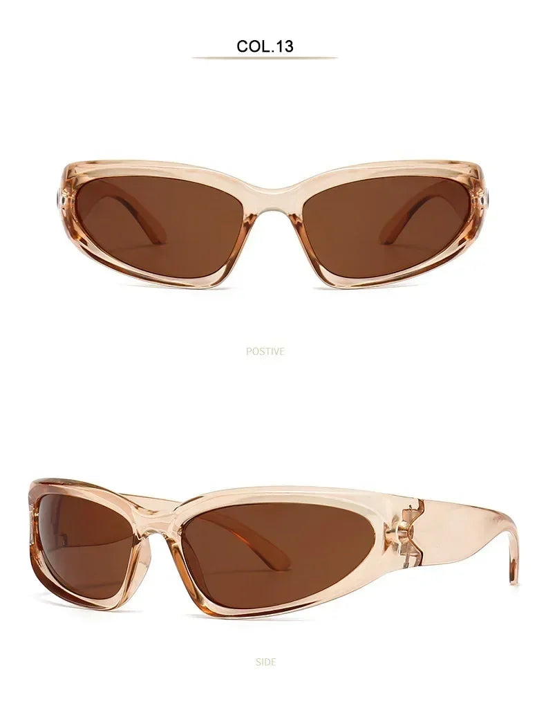 獨特的Y2K設計師奢華太陽眼鏡，女士長方形大框太陽眼鏡，男士戶外防紫外線經典2000S黑色款