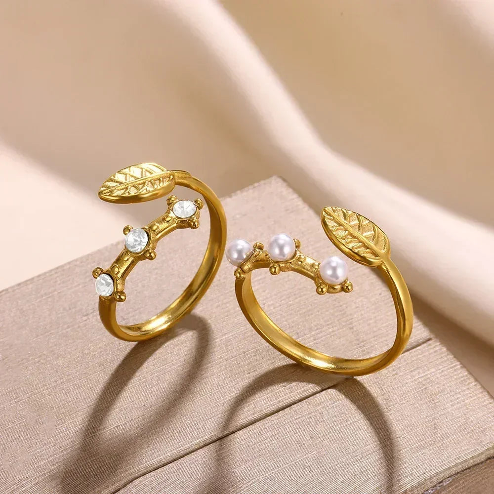 Anillos abiertos de acero inoxidable con forma de flor para mujer, joyería de moda para bodas, corazón, color dorado, anillo hueco geométrico, accesorios diarios, regalo