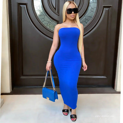 性感裹胸洋裝 | 無袖夏季長裙