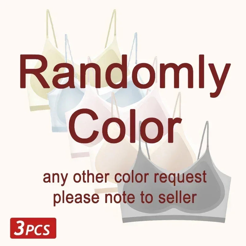 3件組超薄透氣冰絲上衣胸罩女士束胸內衣無縫後背掛脖背心裹胸無鋼圈胸罩純色