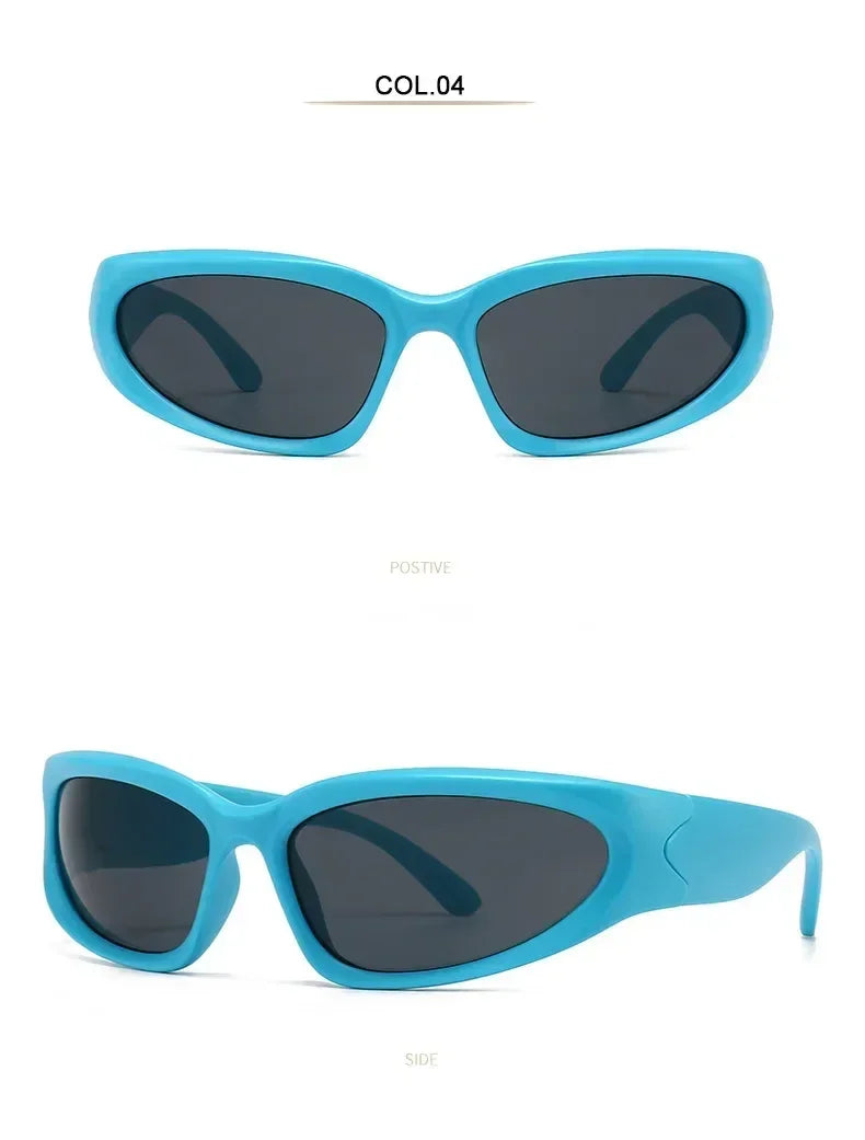 獨特的Y2K設計師奢華太陽眼鏡，女士長方形大框太陽眼鏡，男士戶外防紫外線經典2000S黑色款