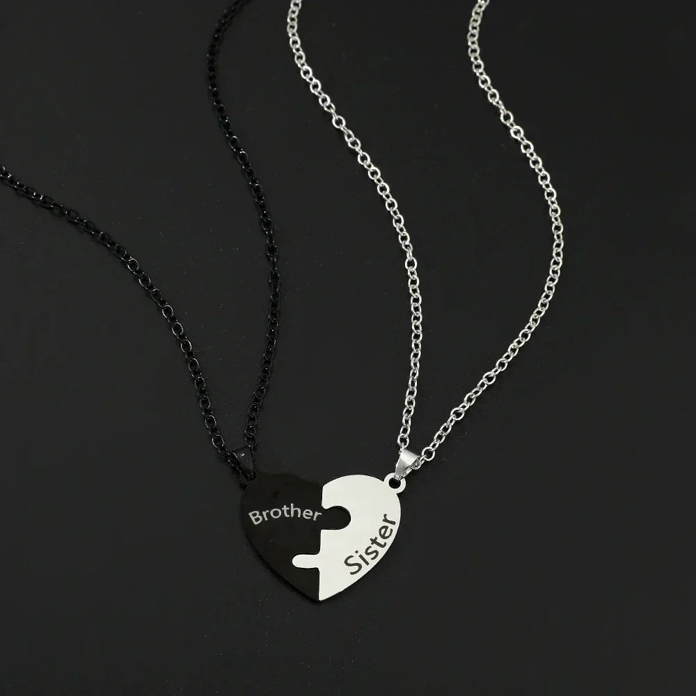 Collar con colgante de rompecabezas de corazón de amor para padre, madre, hijo e hija, joyería de acero inoxidable para mujer, regalo para el Día de la Madre