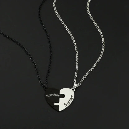 Collar con colgante de rompecabezas de corazón de amor para padre, madre, hijo e hija, joyería de acero inoxidable para mujer, regalo para el Día de la Madre