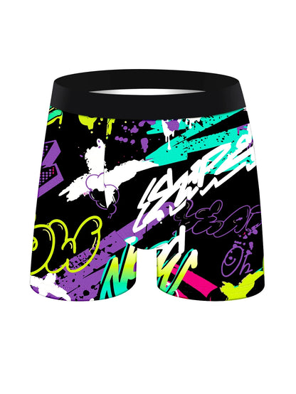 10條裝男士內褲，柔軟舒適寬鬆親膚男士長款平口內褲，時尚多彩男士褲子