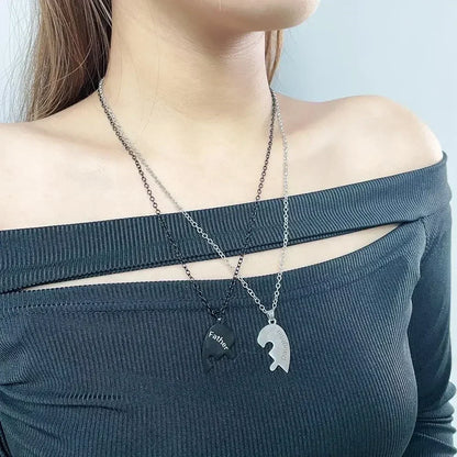 Collar con colgante de rompecabezas de corazón de amor para padre, madre, hijo e hija, joyería de acero inoxidable para mujer, regalo para el Día de la Madre